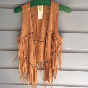 Tan tassel n Texas vest